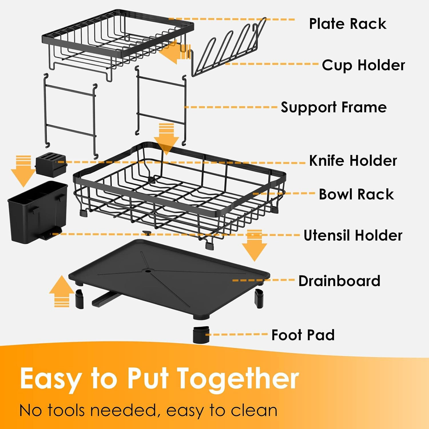 2 Tier Over Sink Dish Drying Rack Stainless Steel Kitchen Dish Drainer organizer