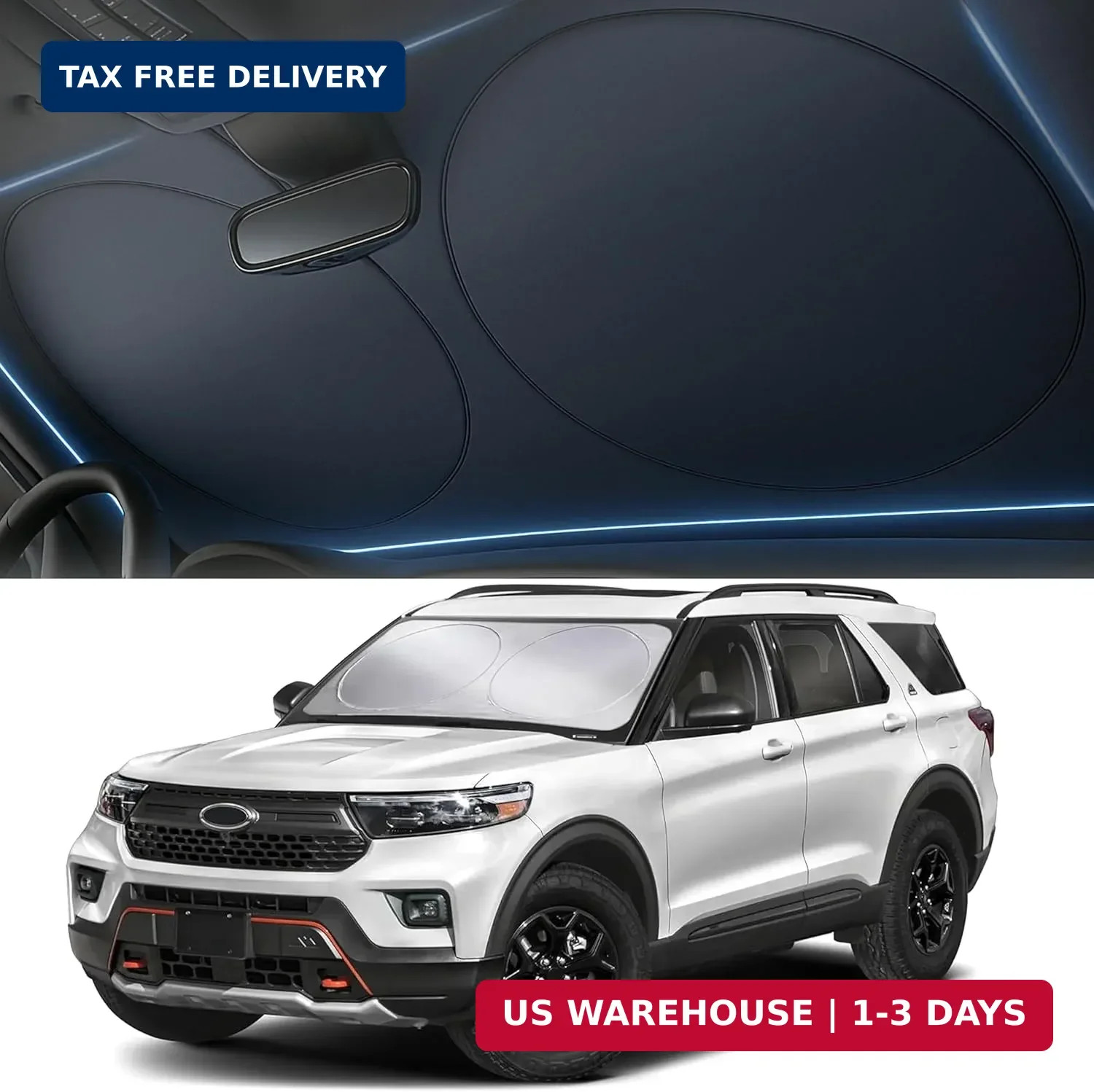Foldable Car Windshield Sun Shade – 280T Thickened Reflective UV & Heat Shield w