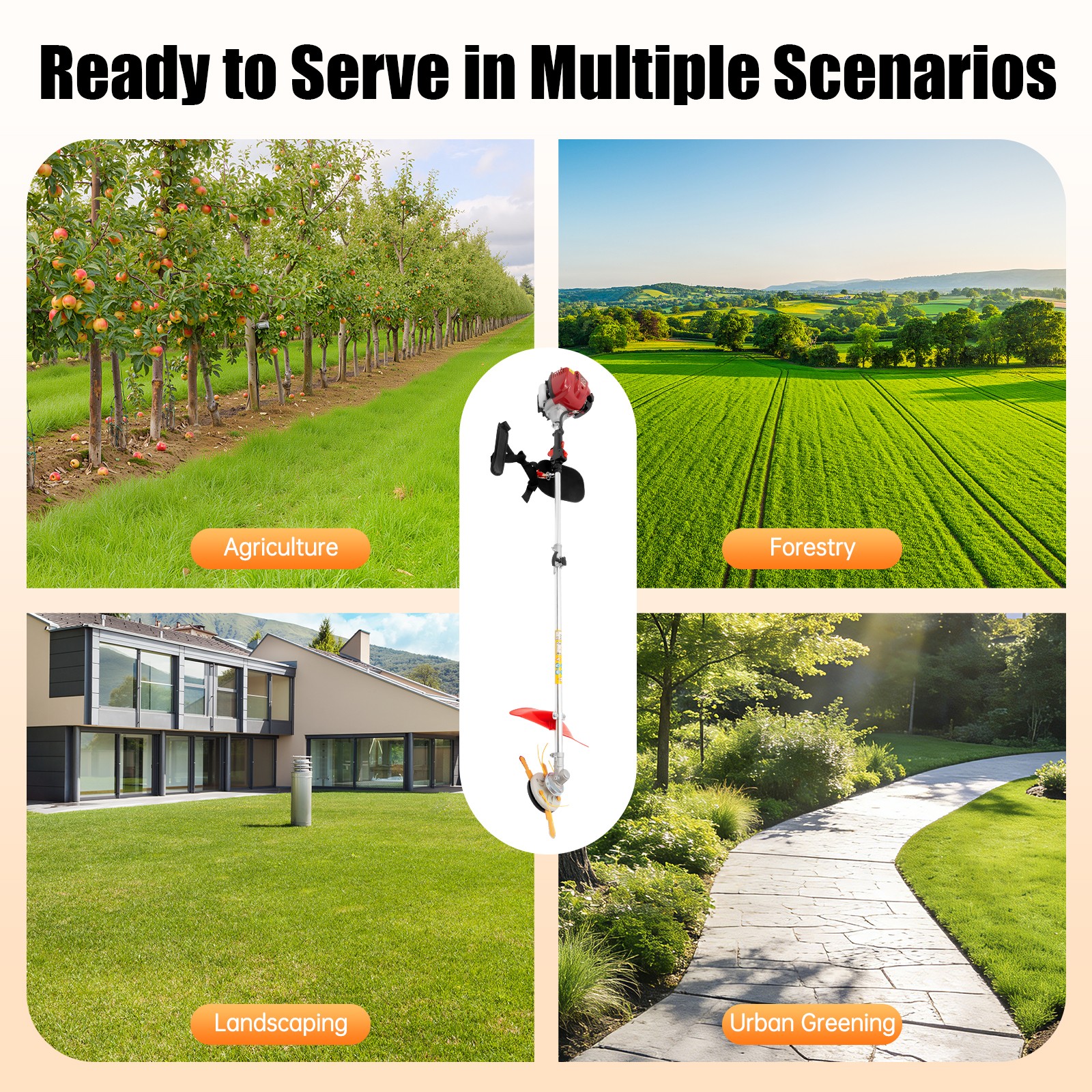 35.88CC 4 Stroke Gas String Weed Trimmer Weed Eater Weed Wacker Grass Cutter