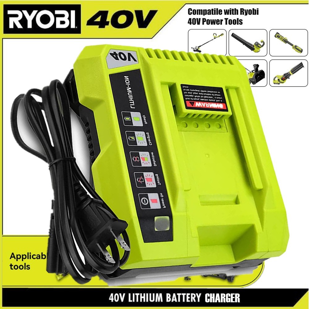 Rapid Charger For Ryobi 40V OP408VNM Lithium Battery OP406VNM OP40602 OP401 LED