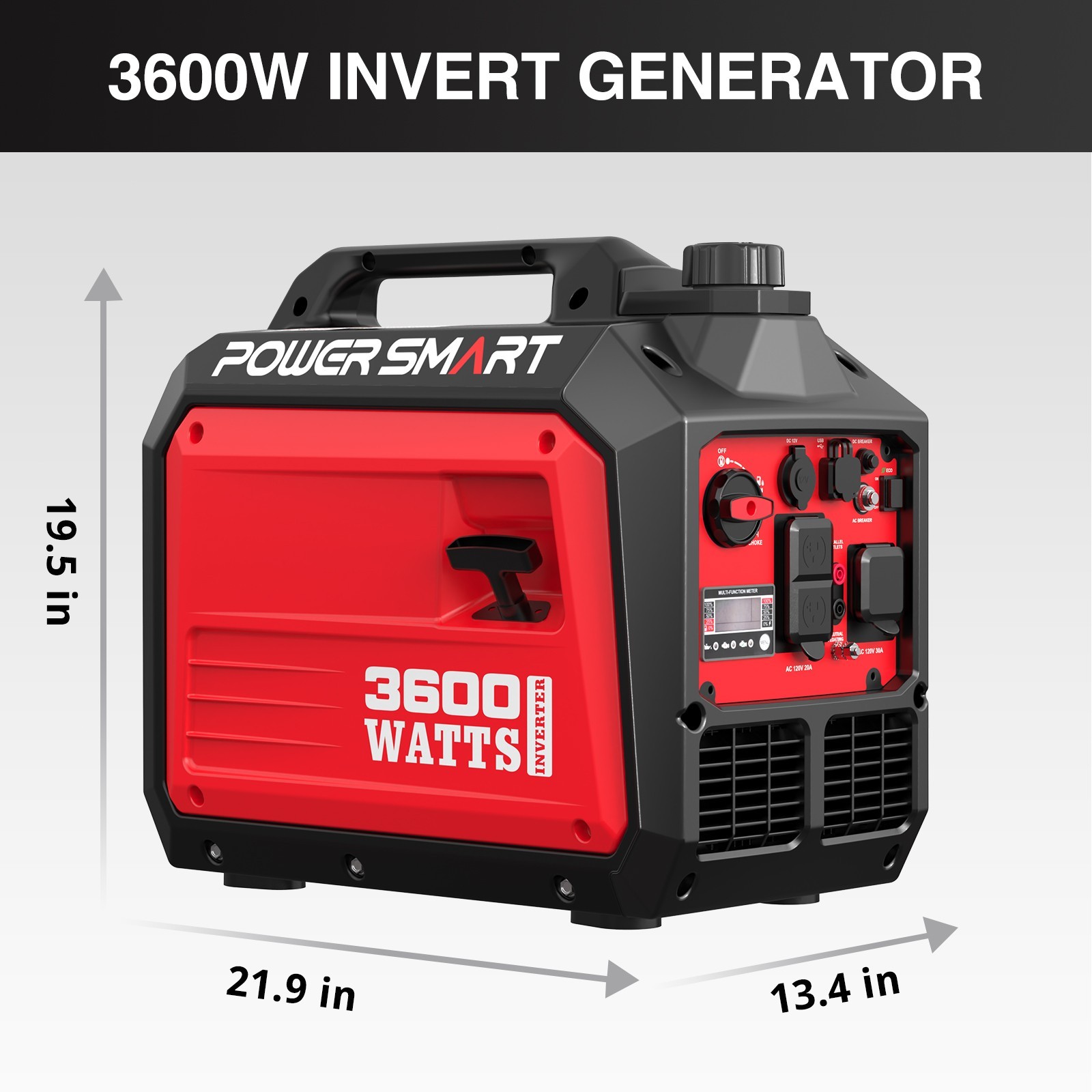 3600W Portable Inverter Generator, 4-Stroke 149cc Gas Powered, Super Quiet 70dB