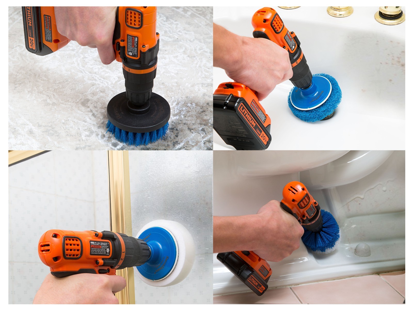 RevoClean® Ultimate 4 Piece Scrub Drill Brush Multi-Purpose Deep Cleaning Kit