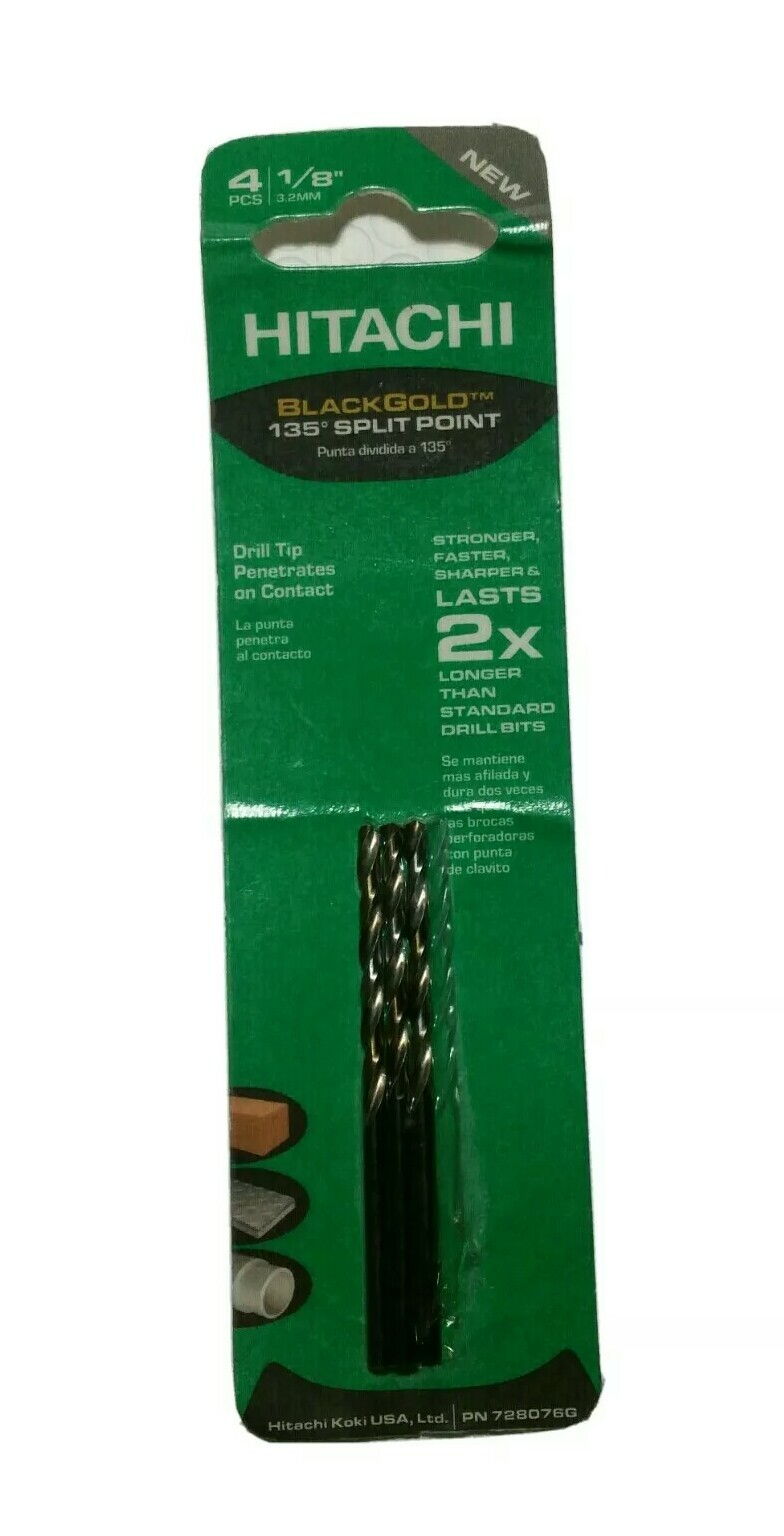 3X HITACHI 1/8 3.2MM135 BLACK Gold SPLIT POINT DRILL BIT 728076G 2× durable