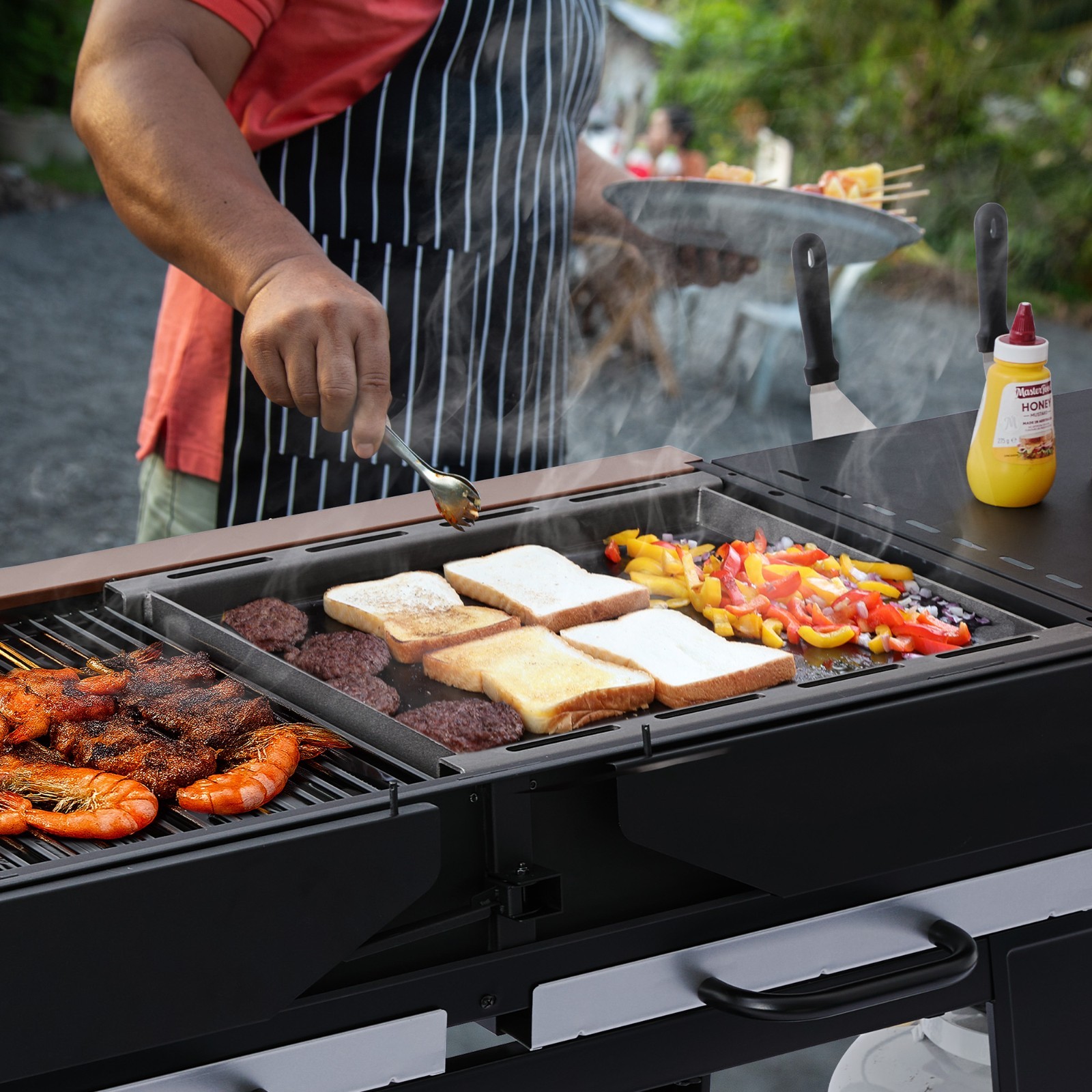 Royal Gourmet 6-Burner Gas Grill and Griddle Combo, 78,000 BTU Output, Yellow