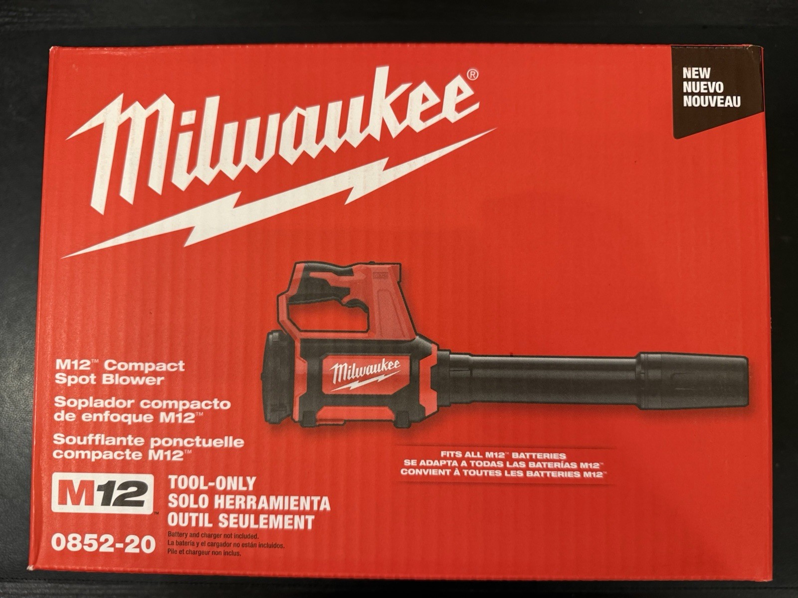 Milwaukee 0852-20 M12 12V Lithium-Ion Compact Cordless Spot Blower (Tool Only)