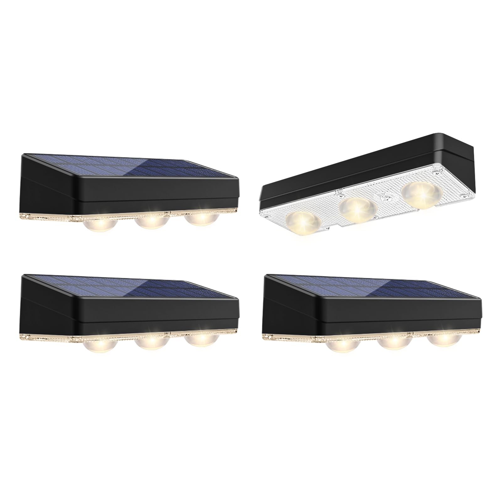 Solar Fence Lights Outdoor,1300mAh,Warm/Natural/Cool White,IP65 Waterproof,6 …