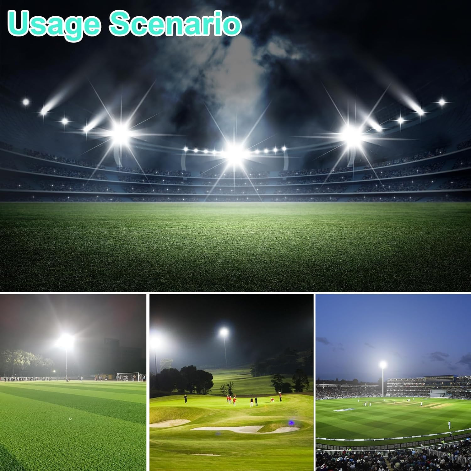 500W LED Stadium Flood Light, 65000LM, IP67 Waterproof, Adjustable Angle