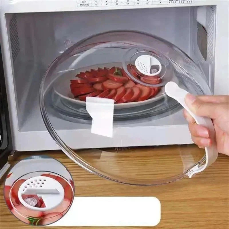 Tall Glass Microwave Splatter Cover | Sturdy Clear 100% Food Safe Plate Cover