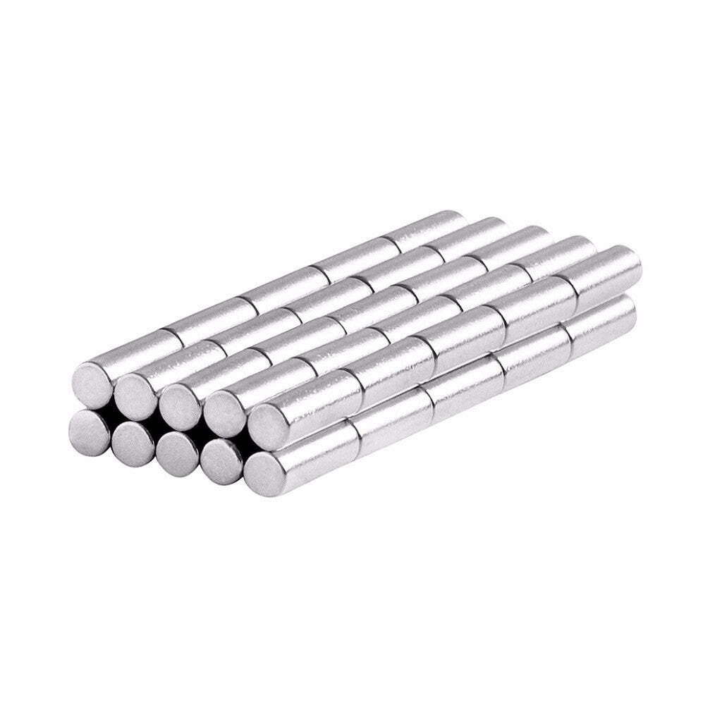 1/8 x 3/8 Inch Neodymium Rare Earth Cylinder/Rod Magnets N48 (100 Pack)