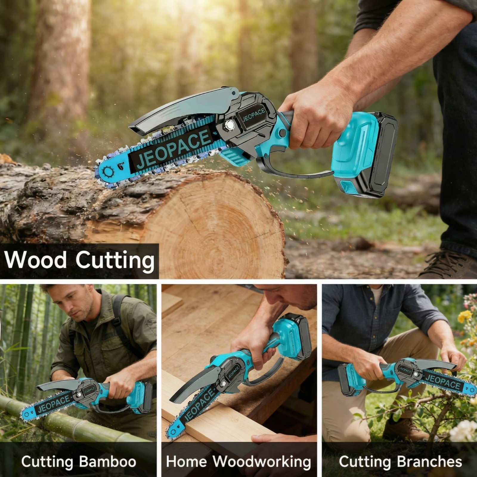 Mini Chainsaw 6 Inch Portable Electric Chainsaw Cordless