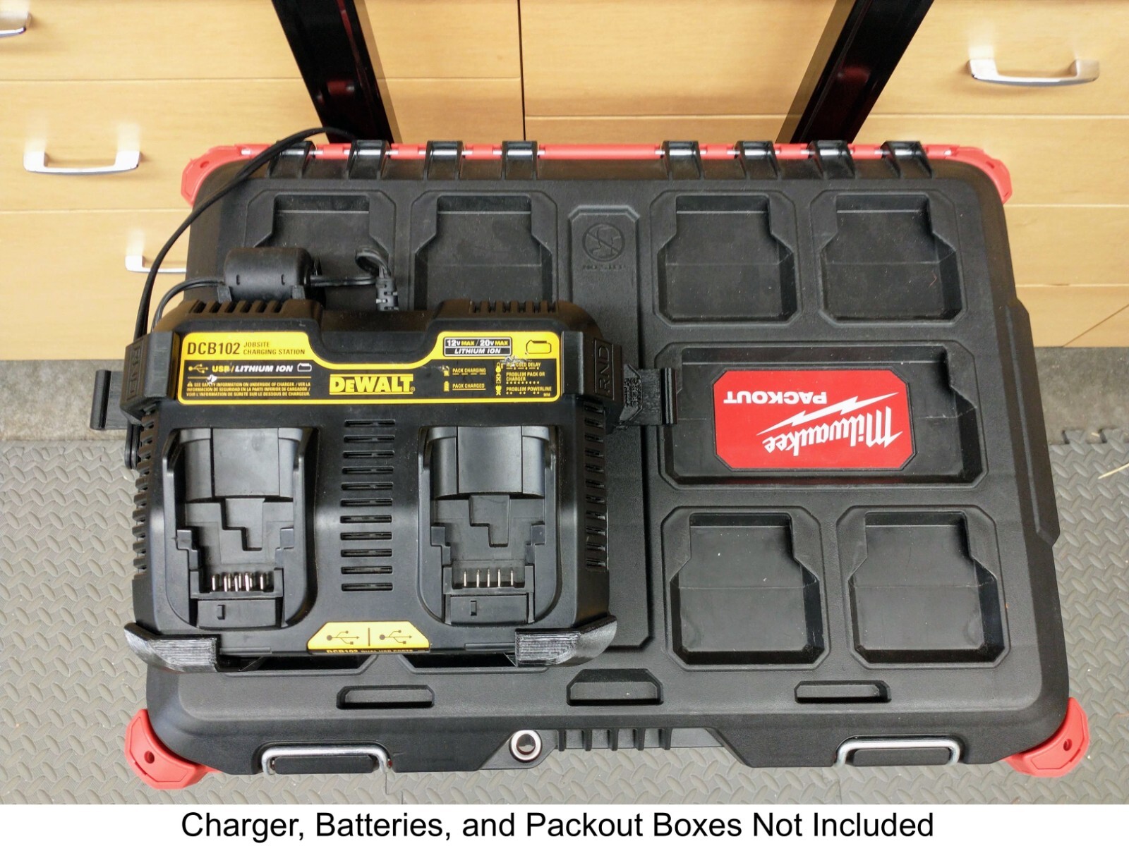 Packout Mount for DeWalt DCB102 Dual Port Charger **CHARGER NOT INCLUDED**