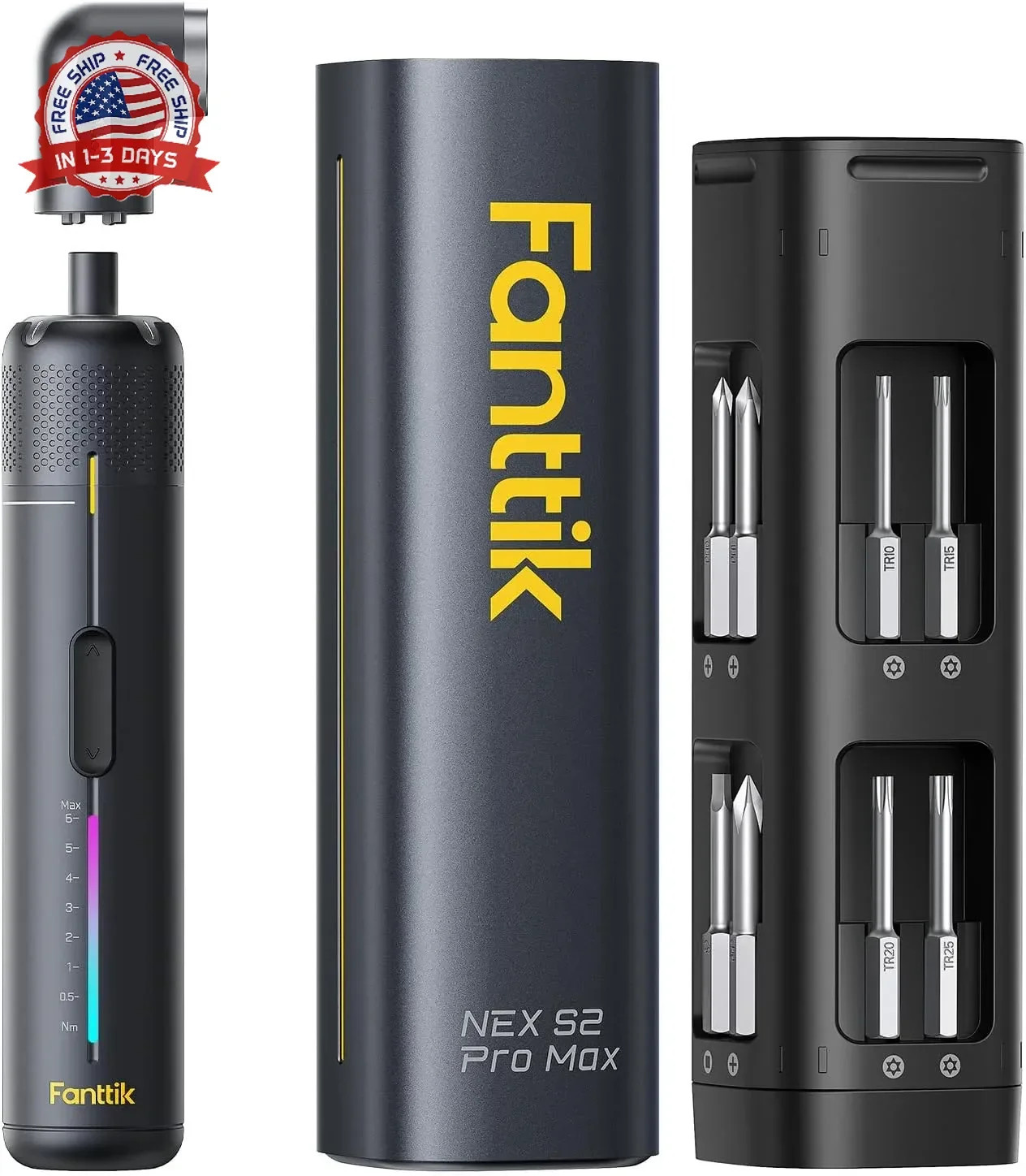 Fanttik S2 Pro Max Electric Screwdriver, Cordless Screwdriver Set, 7 Torque Sett