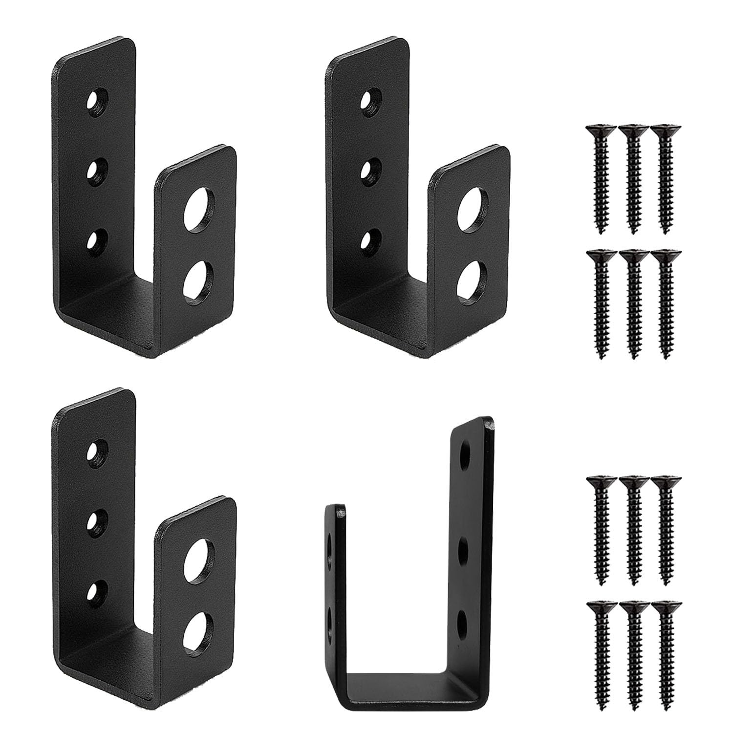 4 Pcs 2×4 Heavy Duty Door Barricade U Shape Brackets Holder Shed Gate Brace
