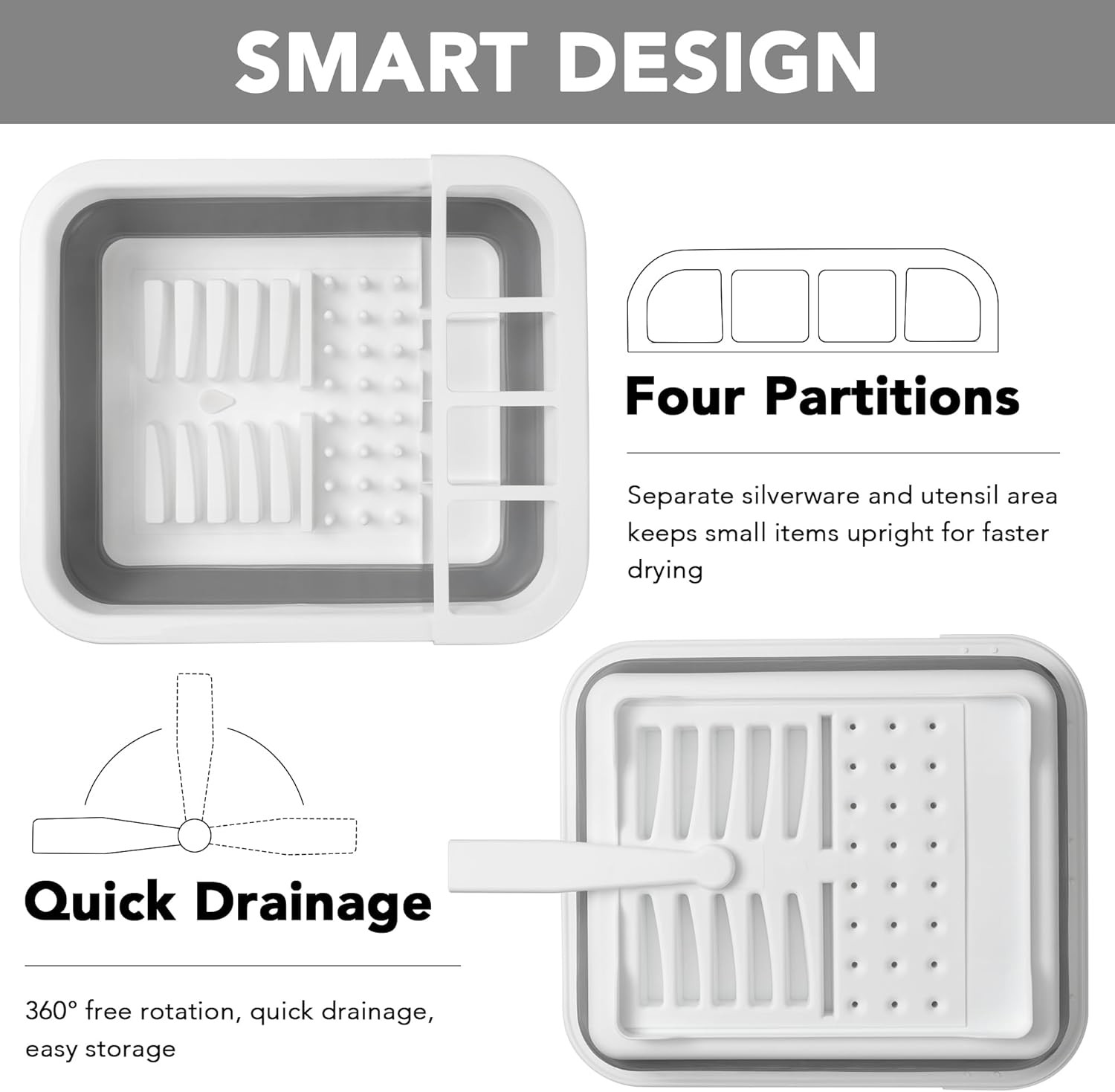 Collapsible Dish Drying Rack, Pop Up Dinnerware Drainer, Portable Plate