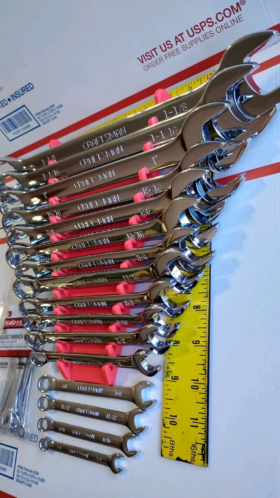 CRAFTSMAN 26 PIECE Standard Combination Wrench Set INCH WITH RACK AIRCRAFT AUTO