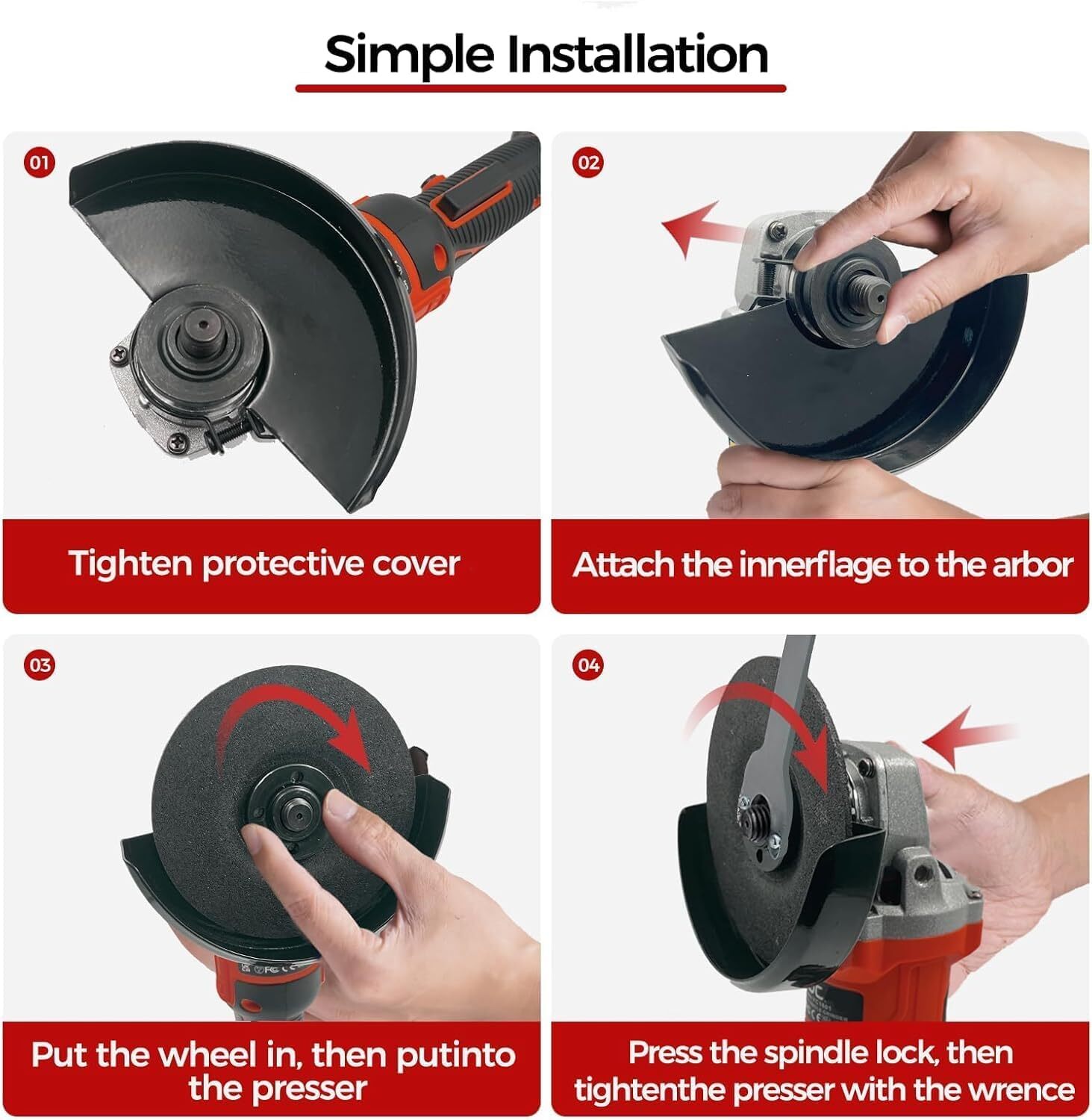 21V Cordless Angle Grinder Kit Power Tool Sander 9000RPM With 1 Battery & Charge