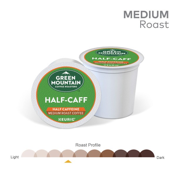 Green Mountain Coffee Roasters Half Caff Coffee, K-Cup Pods, Medium Roast, 24ct