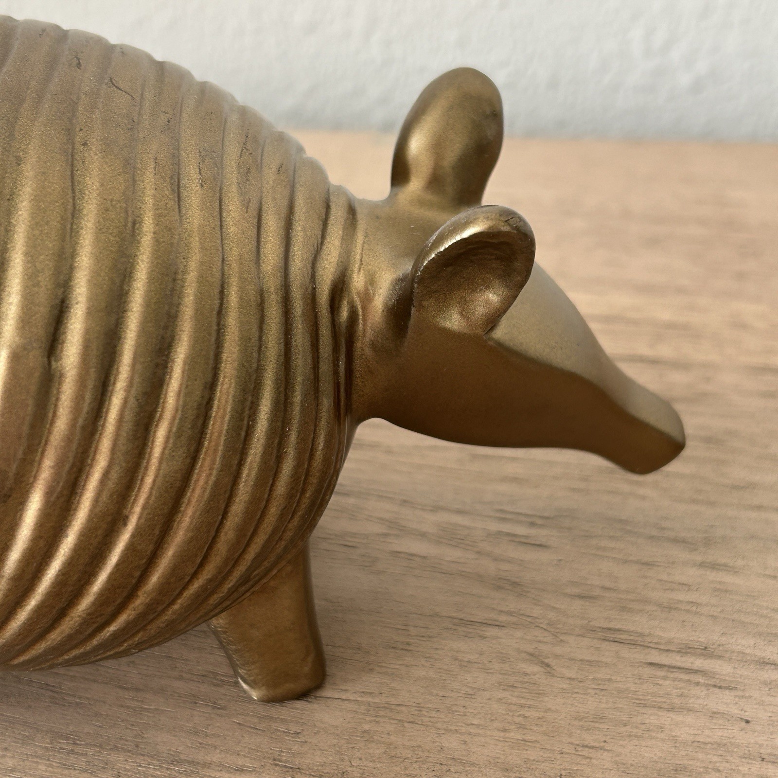 West Elm Brass Armadillo Animal Figurine Freestanding Decorative Sculpture