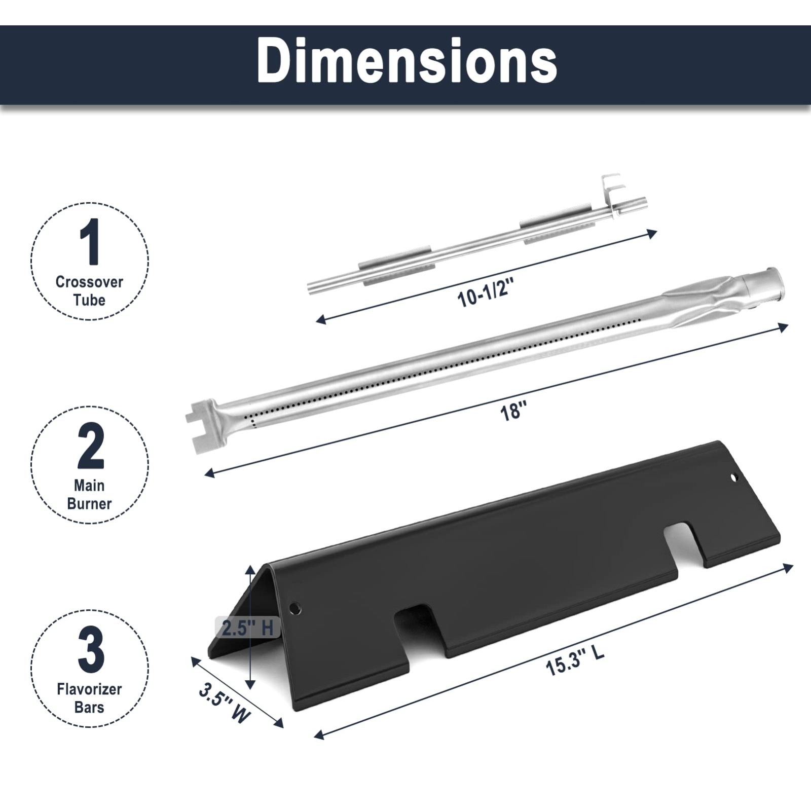 7635 69785 3x Flavorizer Bars+2x Grill Burner For Weber Spirit I & II 200 Series