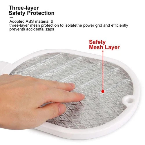 USB Rechargeable Electric Fly Swatter Mosquito Zapper Bug Insect Killer Racket