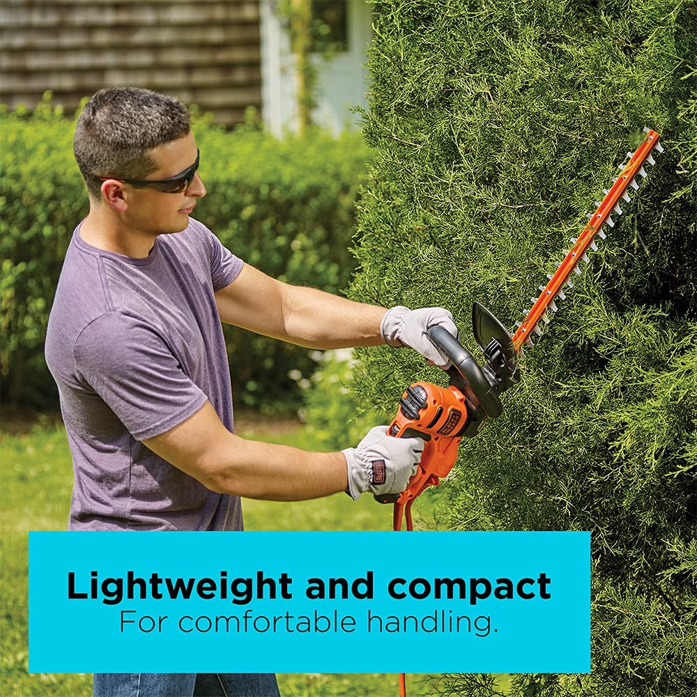Electric Hedge Trimmer 22 4.0 Amp Corded Dual Action BLACK+DECKER Lightweight