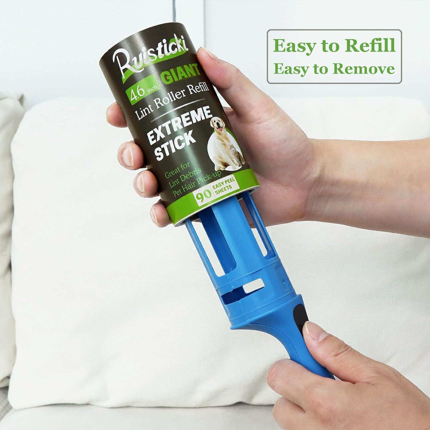 4.6 Inch Lint Roller Refills Compatible with Evercare Giant Lint Rollers and T H