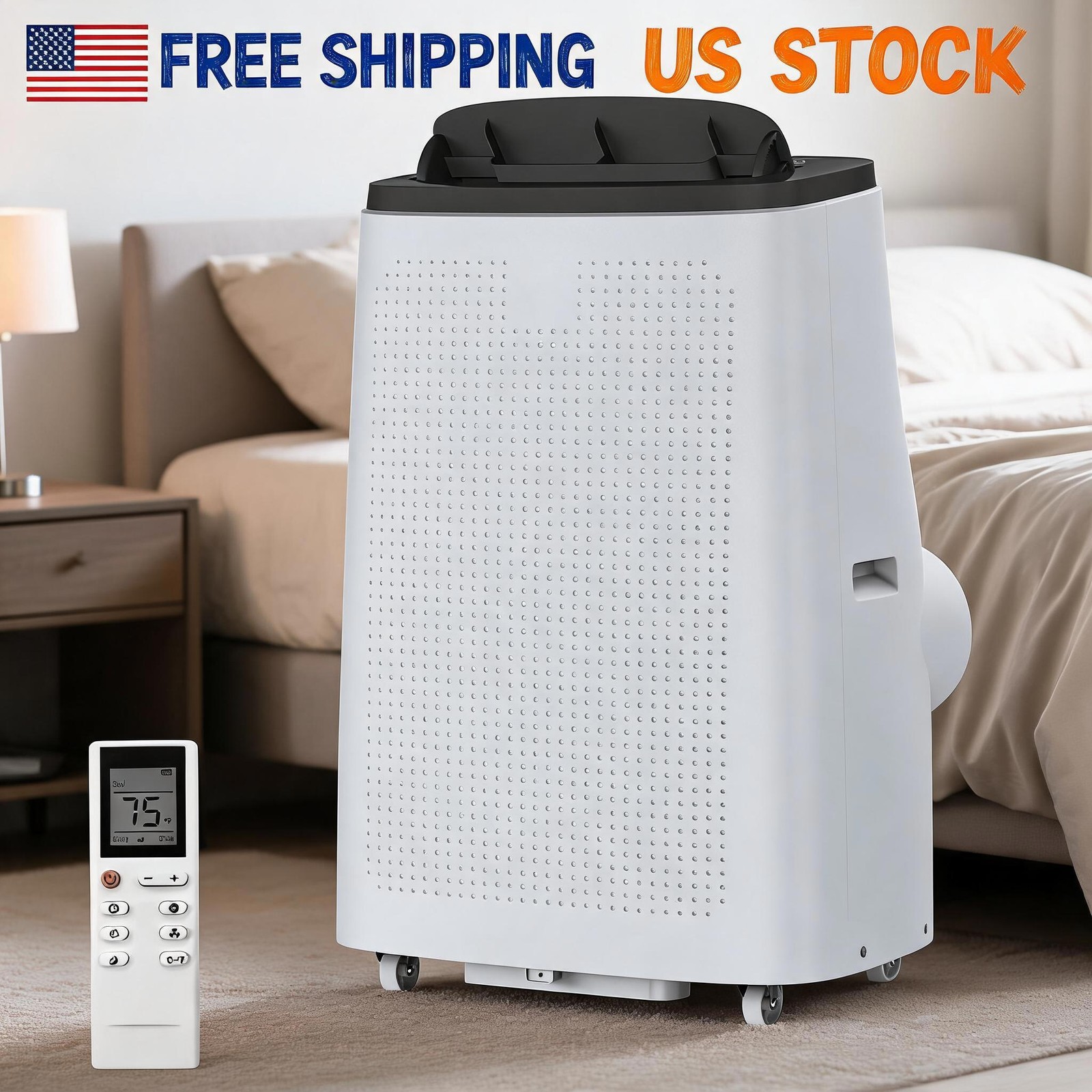 14,000 BTU Portable Air Conditioner Cools Up to 700 Sq.Ft, 3 in-1 Quiet Portable