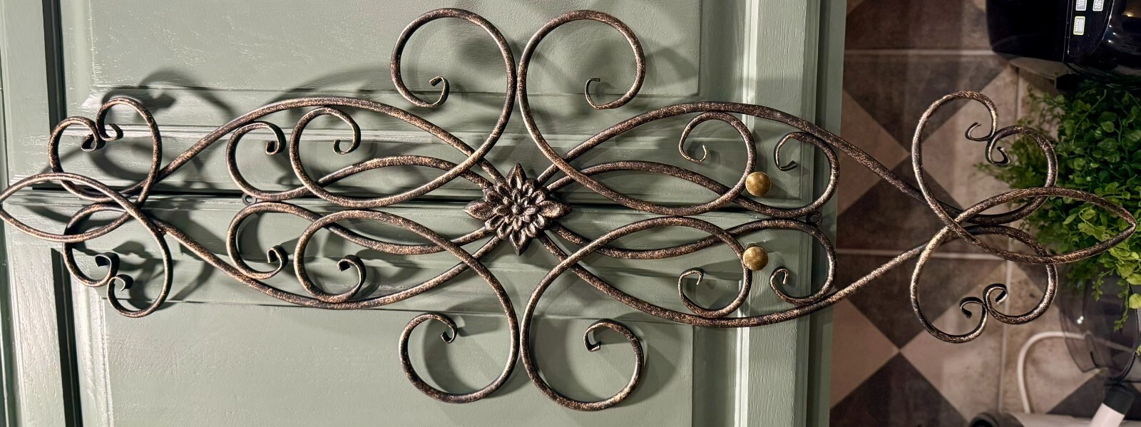 37 in Decor Tuscan Rustic Old World Scrolling Wrought Iron Wall Grille Art metal