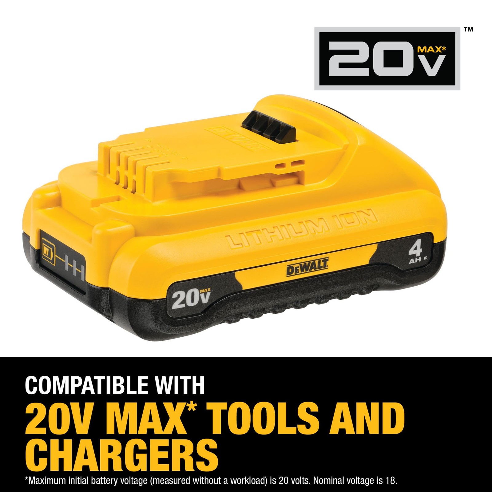 DEWALT 20V MAX* Battery, Compact, 4.0-Ah (DCB240)