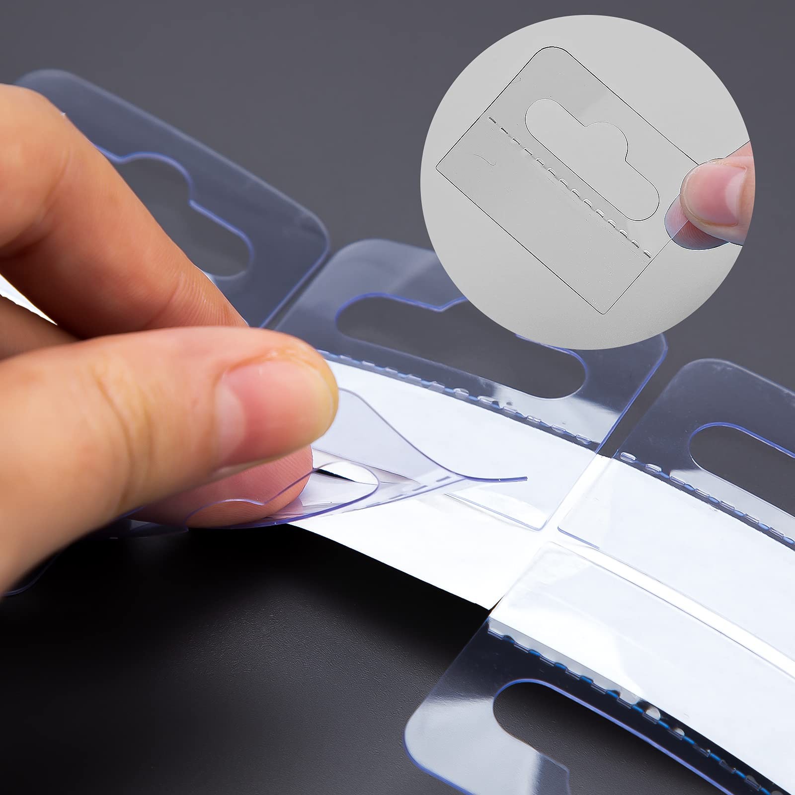 200 Pcs Self-Adhesive Hanging Tabs with Slot Holes for Sale Items Retail Store