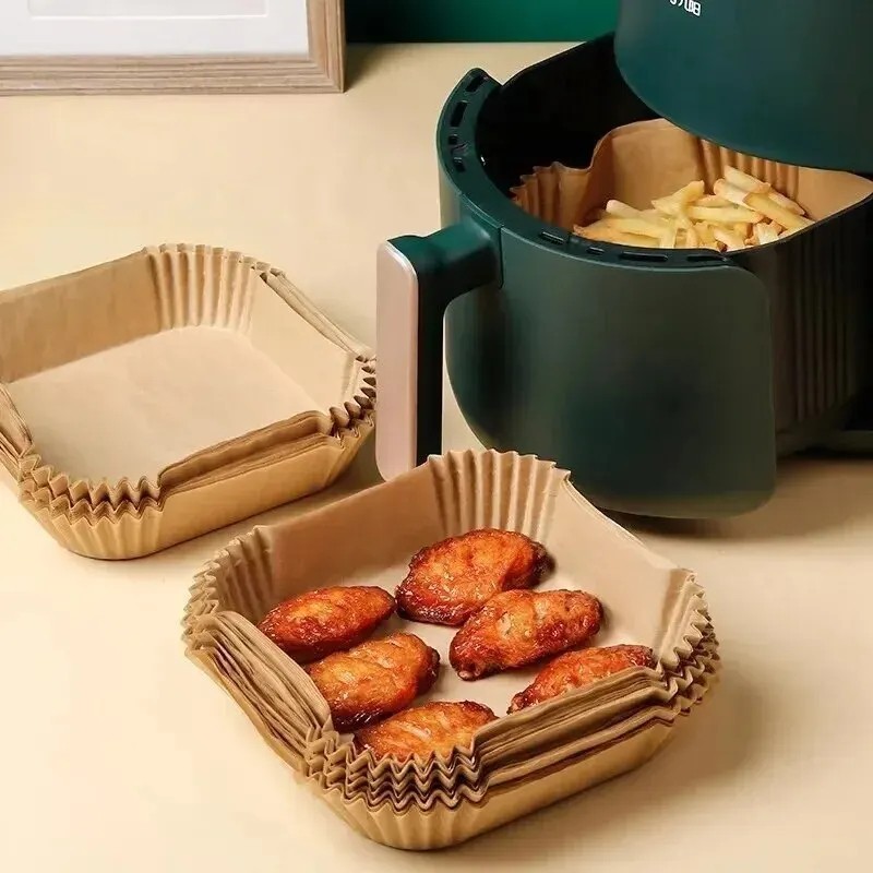 100 Pack Non-stick Baking Parchment Paper Liners Non-Stick Air Fryer Disposable