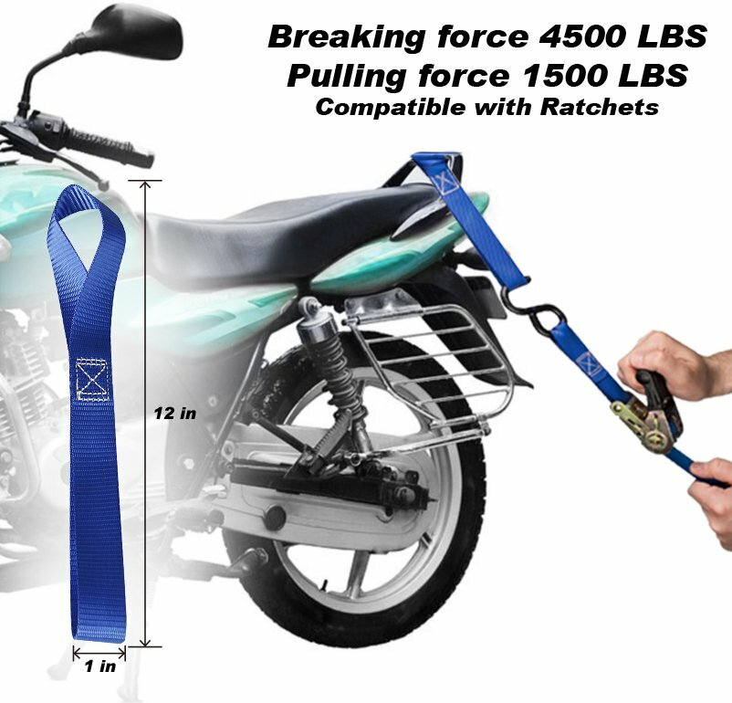 Soft Loop Tie Down Straps – 1,500Lbs Load Capacity & 4,500 Lbs Breaking Strength