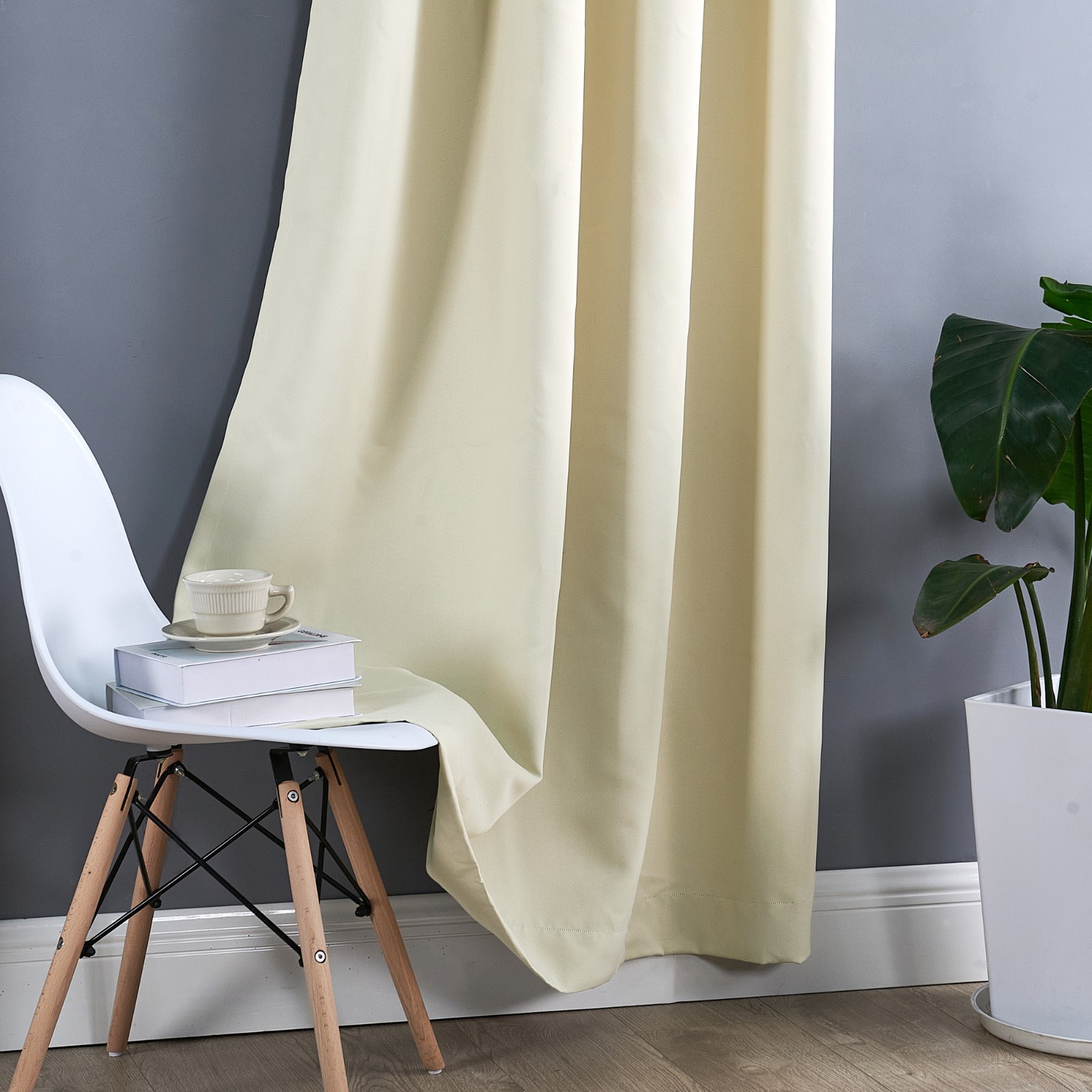 Heavy Thick Solid Grommet Panel Window Curtain Drapes Blackout 2 PC & 2 Tiebacks
