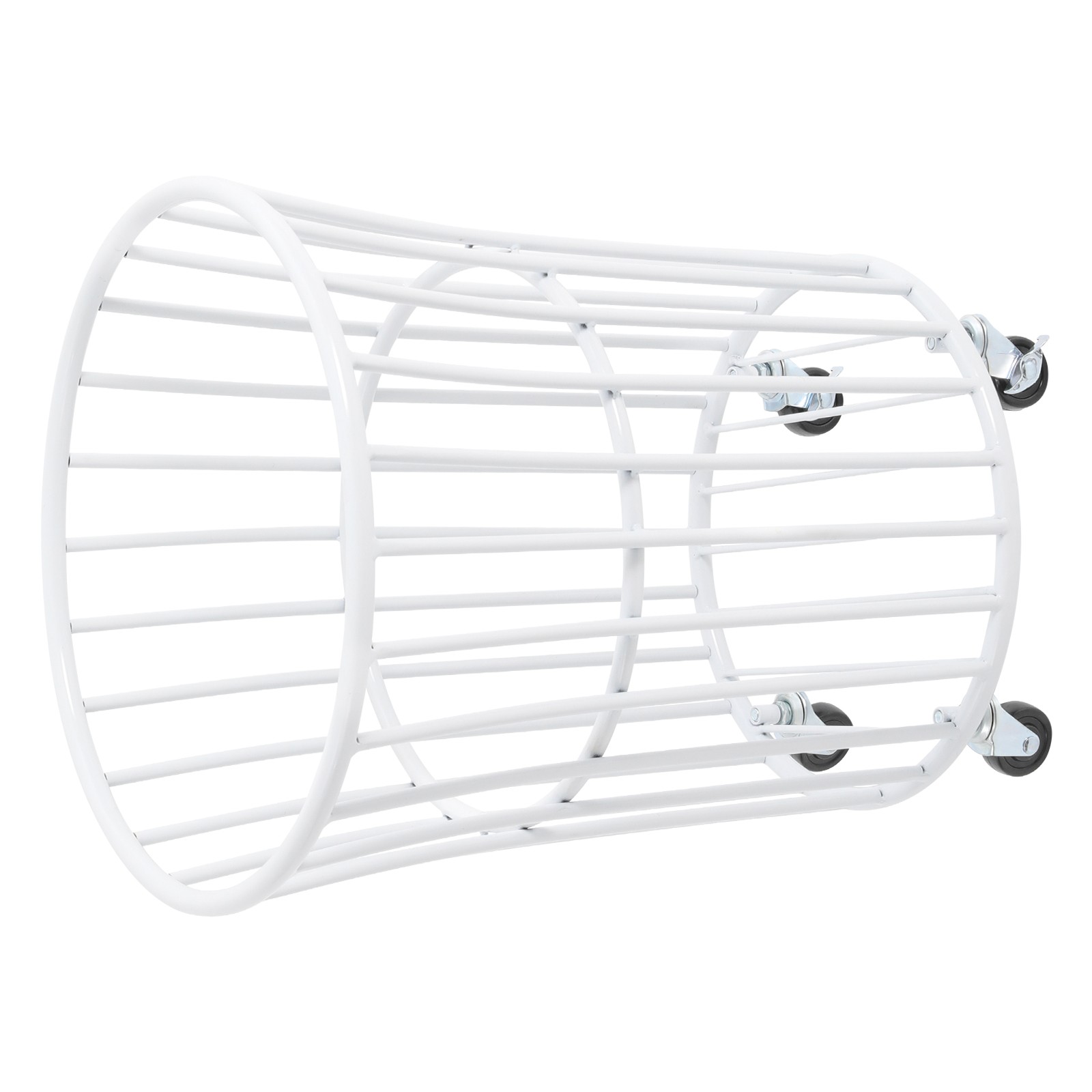 Metal Rolling Laundry Basket, 14.2*15.7in White Laundry Basket with Wheels