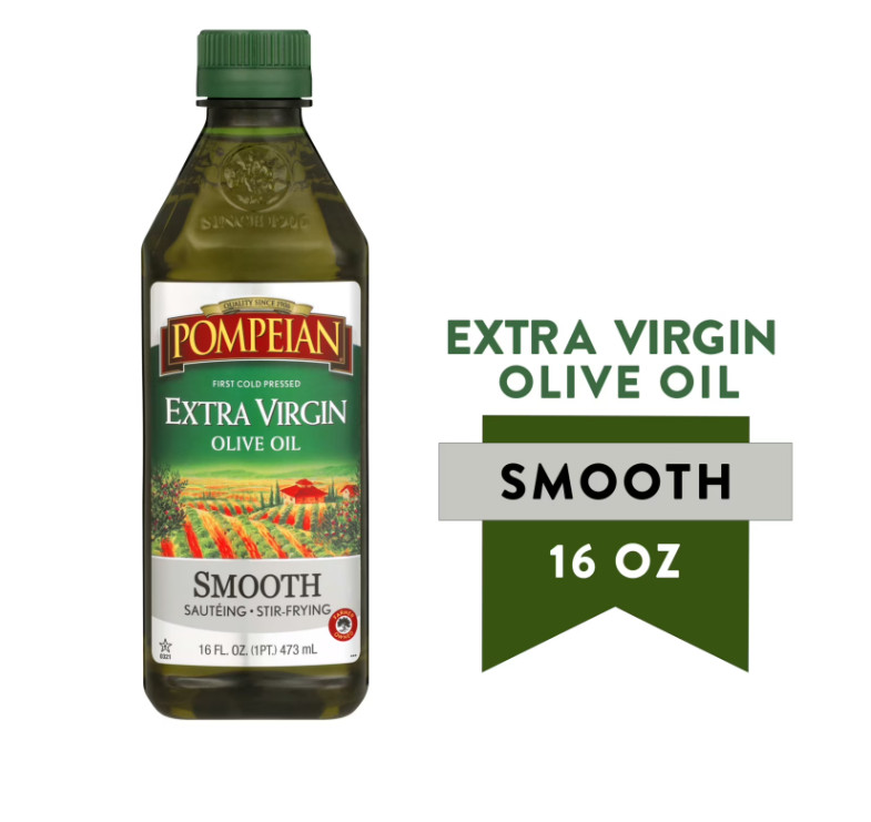 Pompeian Smooth Extra Virgin Olive Oil – 16 fl oz (Pack of 2)