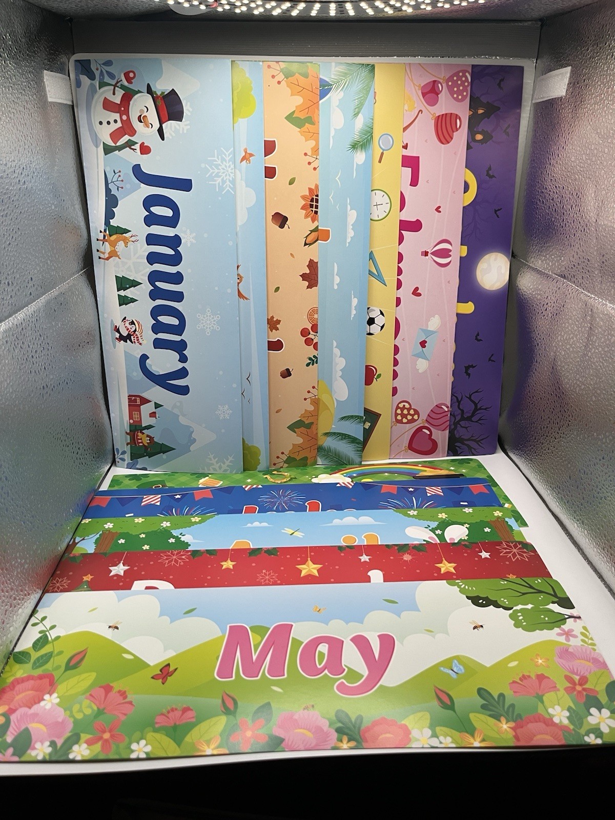 48 Pack Holiday Monthly Headliners 12 Months of The Year Bulletin Board Set