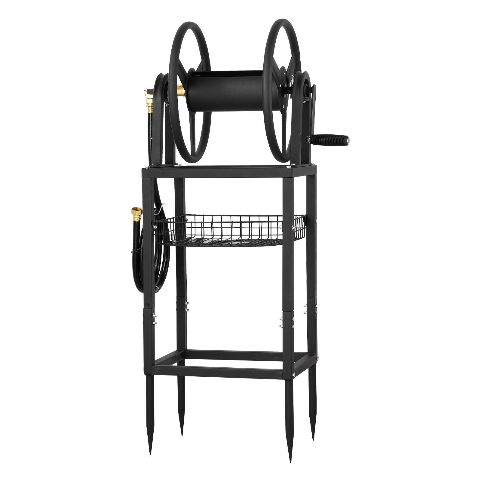 Uimoso Wall-Mounted Garden Hose Reel Freestanding 200 ft 5/8-inch Hose Backyard