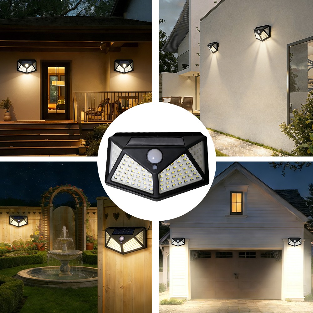 Solar Power 100 LEDS Light PIR Motion Sensor Outdoor Security Lamp Wall Garden~