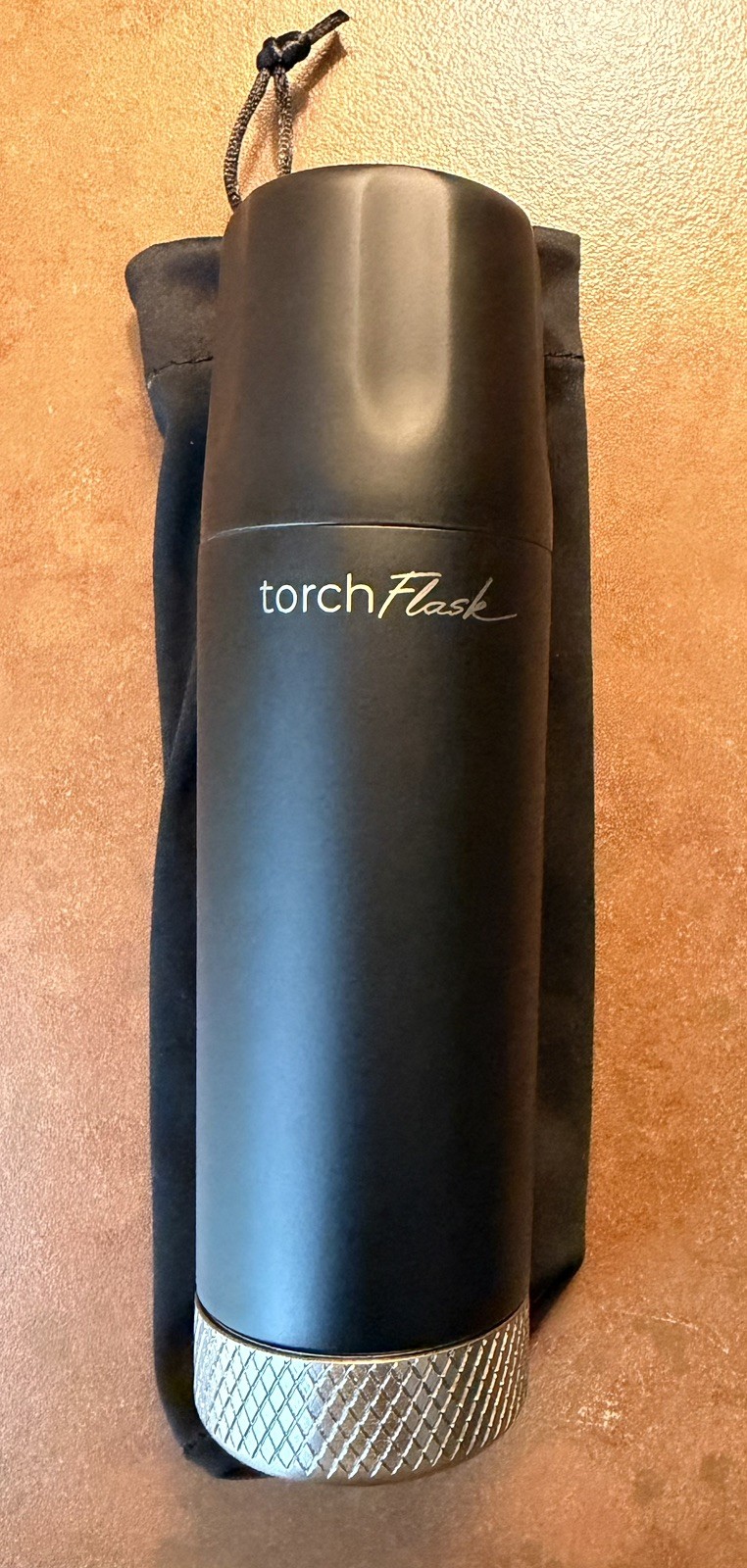 High Camp Torch Flask, Stainless Steel Black, 9 oz Brand New w/ Bag & Box