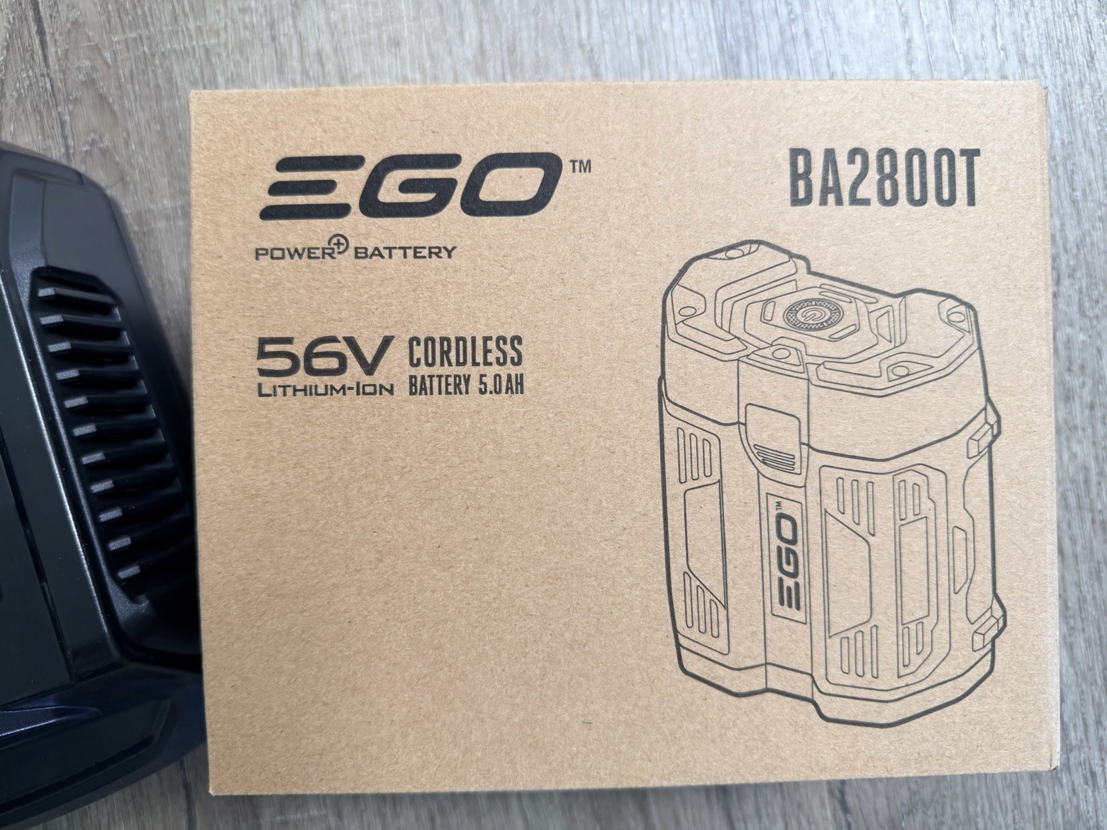Genuine EGO POWER+ BA2800T 56V 5.0 AH Battery w/ Fuel Gauge + CH2100 Charger NEW