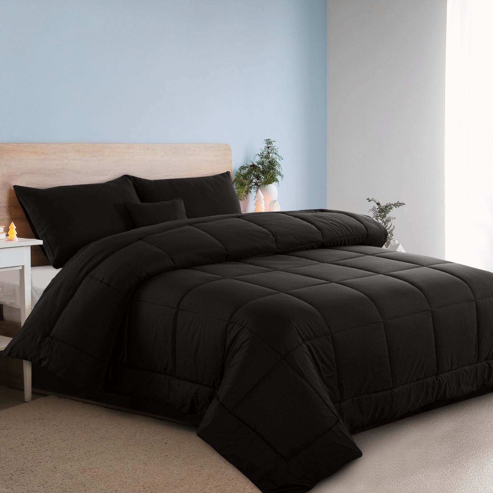5 Piece Comforter Set Bed in a Bag All Season Reversible Bedding Comforter Set