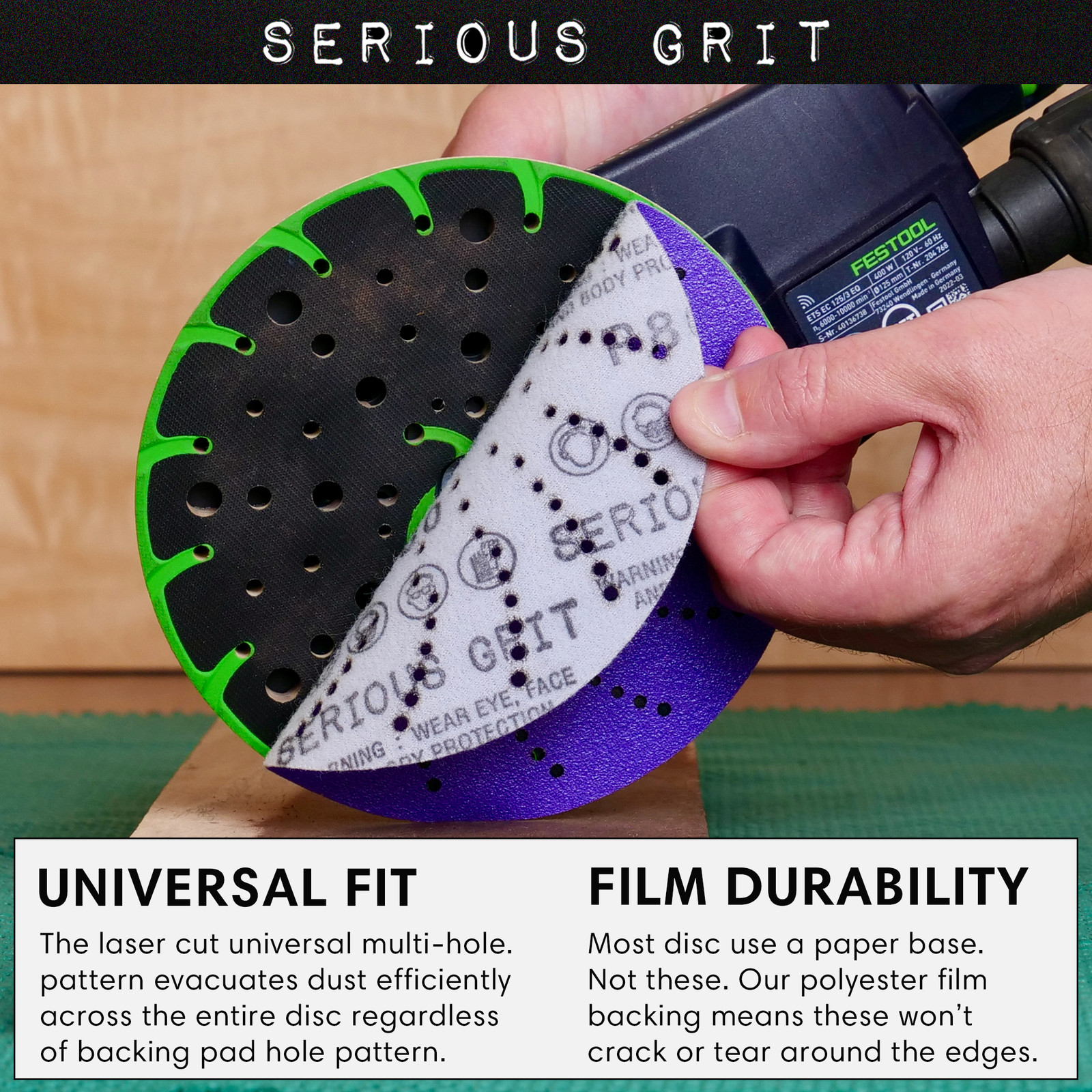 6″ Ceramic Multi-Hole Hook & Loop Discs