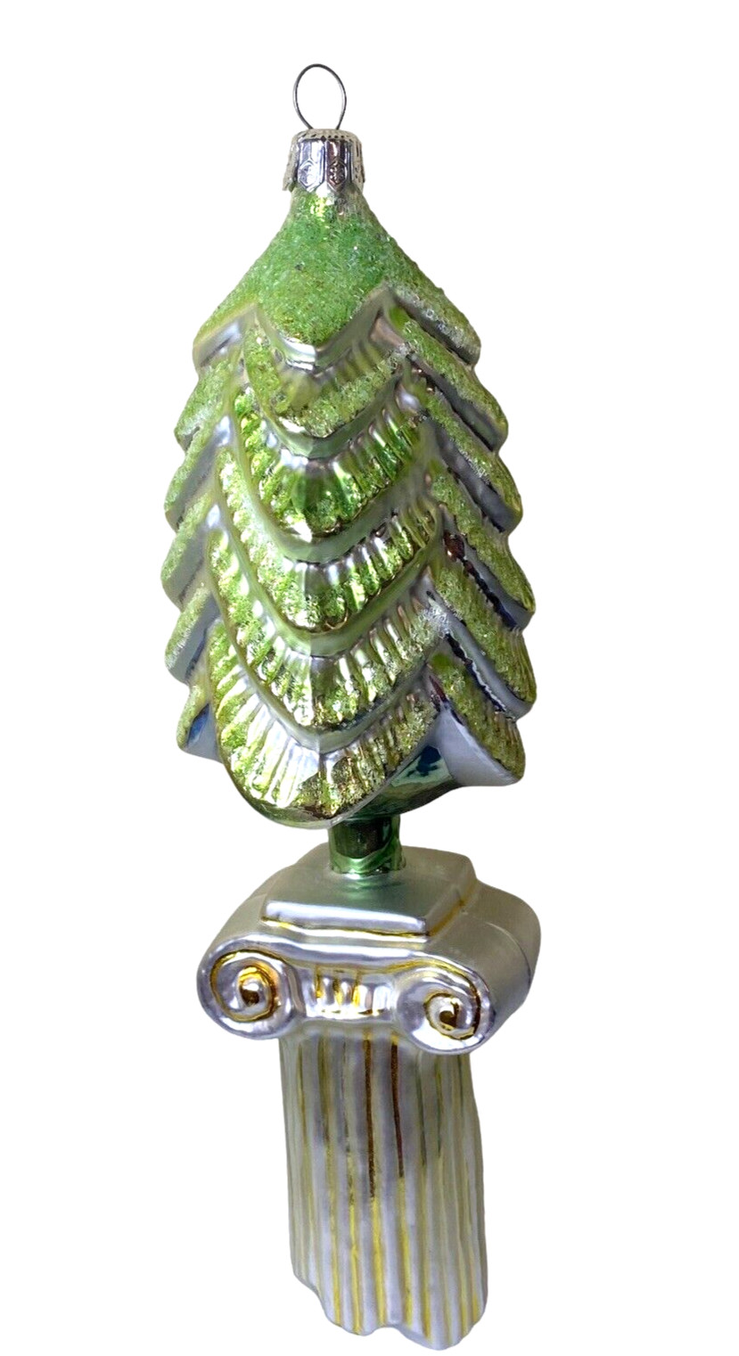 CHRISTOPHER RADKO SIGNED 93 Classic Christmas Tree Blown Painted Glass Ornament
