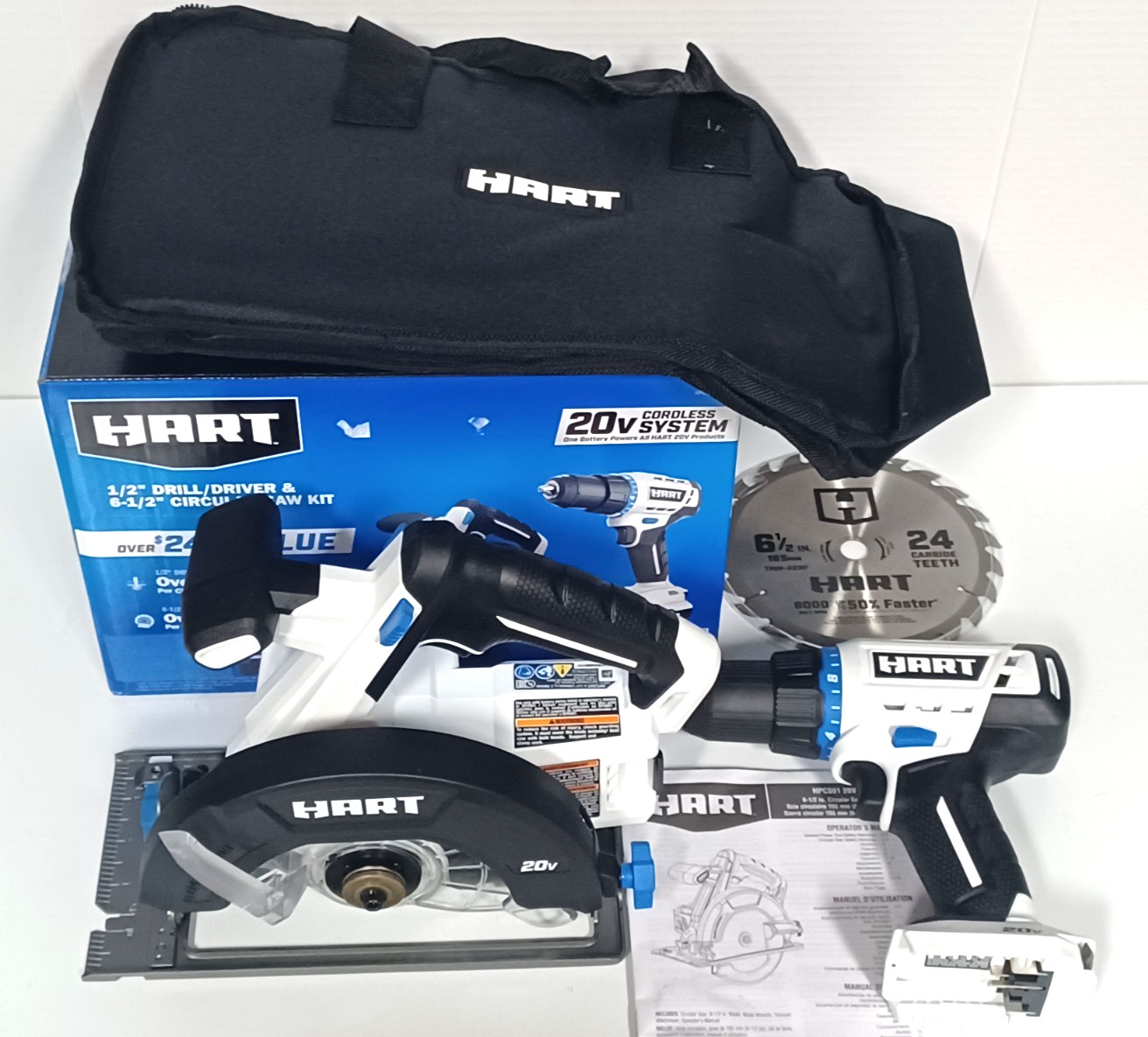 NEW Hart 20v HPCS01 6 1/2″ Circular Saw & HPDD02 1/2″ Drill Driver Tools Only