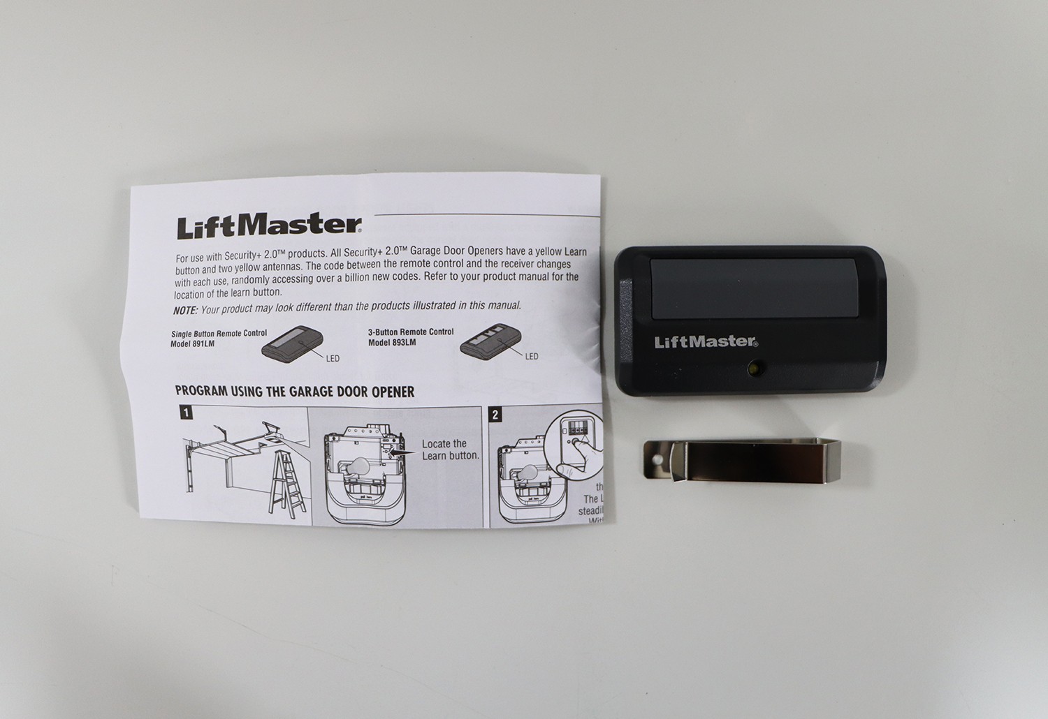 LiftMaster 891LM Security 2.0 1-Button Gate Operator Remote Control w/Visor Clip