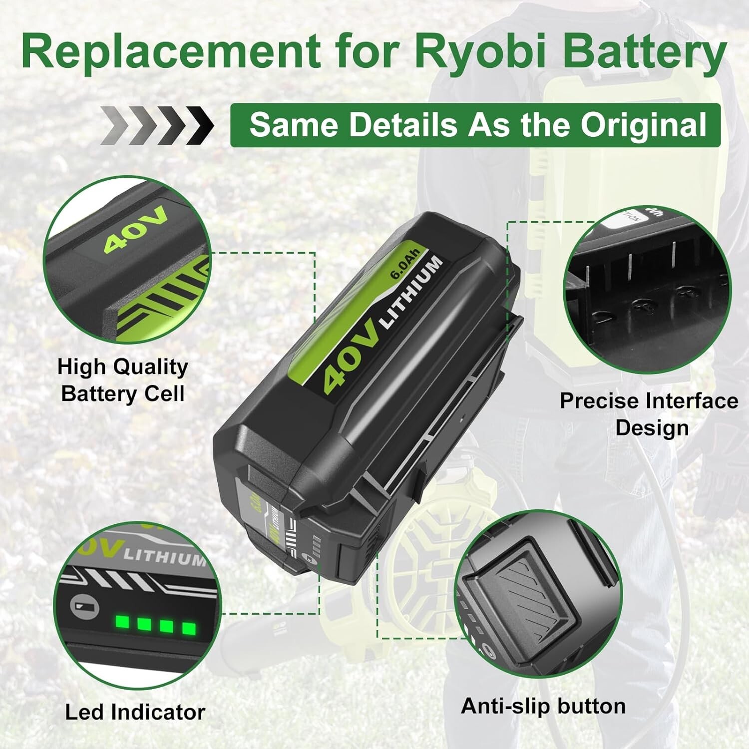 6000mAh Battery or Rapid Charger For Ryobi 40 Volt Lithium OP4050 OP40602 Tool