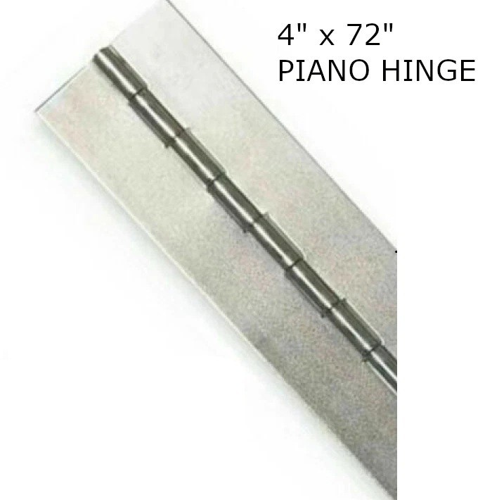 4″ x 72″ PIANO HINGE No Holes Weldable Steel Finish Continuous Nonremovable Pin