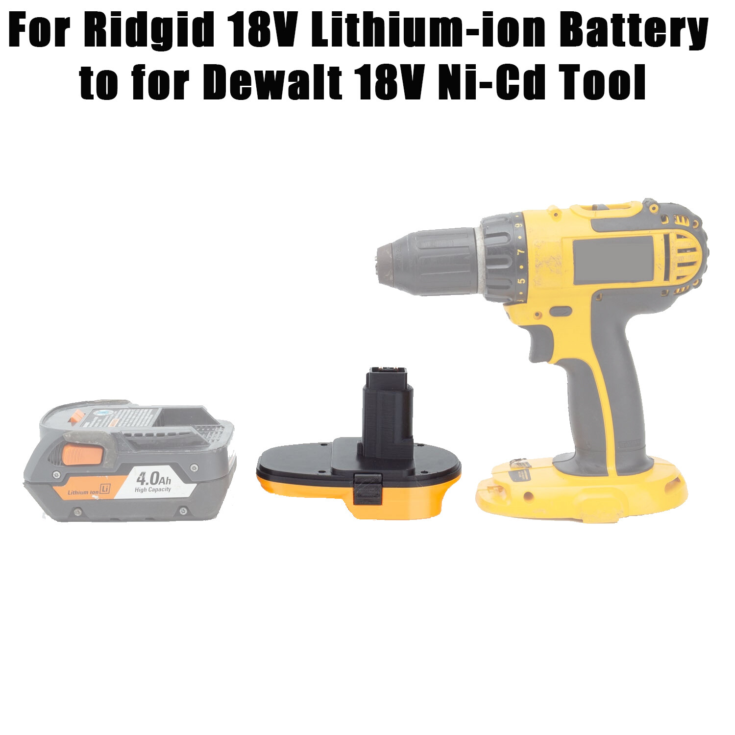 Battery Adapter Converter For Ridgid 18V Li-ion Battery to for Dewalt 18V Tools
