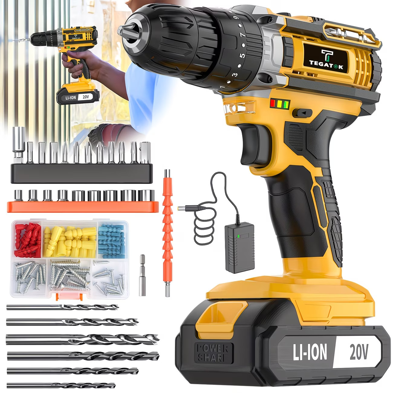 Electric Drill ToolBox Set | Cordless Rechargeable Electric Drill Tool Set