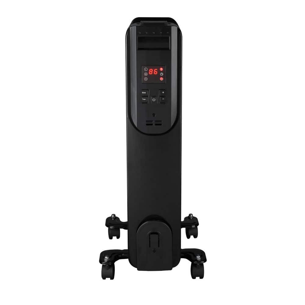 Konwin 1500W Oil Filled Radiator Space Heater Black Indoor w Remote Control